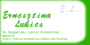 ernesztina lukics business card